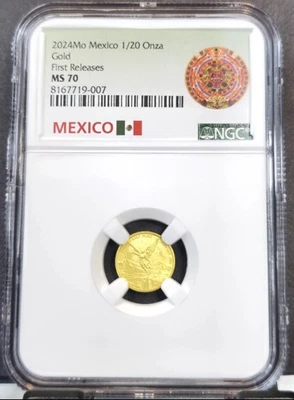 2024 MÉXICO ORO 999 1/20 ONZA LIBERTAD NGC MS 70 Foto 1 de 3