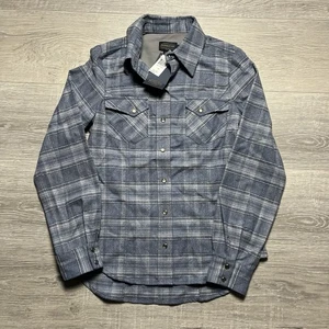 NWT Pendleton Western Pearl Snap Flannel 100% Virgin Wool Button Up Shirt Small - Picture 1 of 6