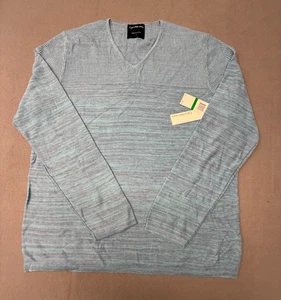 Pantalones de mezclilla Calvin Klein nuevos L para hombre azul justo jaspeado largo S, cuello en V suéter tejido - Imagen 1 de 5