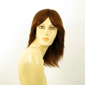 perruque femme 100% cheveux naturel châtain clair cuivré ref DELPHINE 30 - Picture 1 of 9