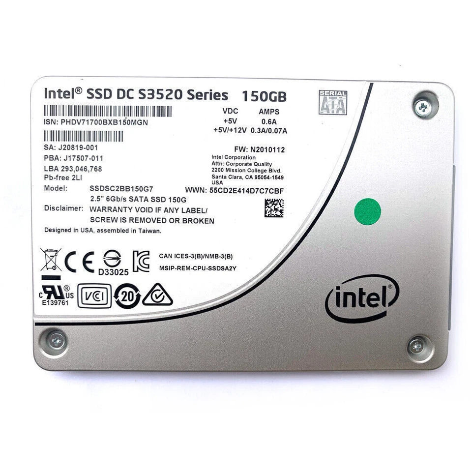 Intel DC S3520 150GB Enterprise SSD 2.5" SATA Solid State Drive SSDSC2BB150G7 - Image 1 of 1