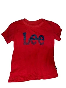 Boys Lee Short Sleeve T-shirt Red Size 5 Crew neck Logo - Picture 1 of 4