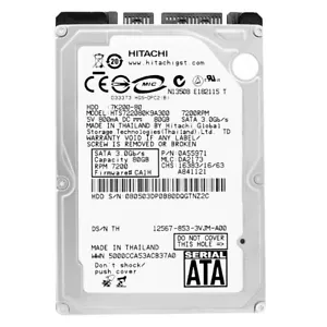 Hard Drive Hitachi 80GB HTS722080K9A300 16MB Cache 7200RPM SATA II 2.5'' Inch - Picture 1 of 5
