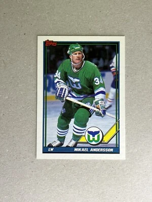 1991-92 Topps #197 Mikael Andersson Hartford Whalers - Image 1 of 2