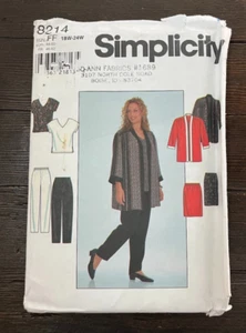 Simplicity 8214 Damen Übergröße Jacke Rock Hose Oberteil Vintage Größe 18W-24W UC - Bild 1 von 6
