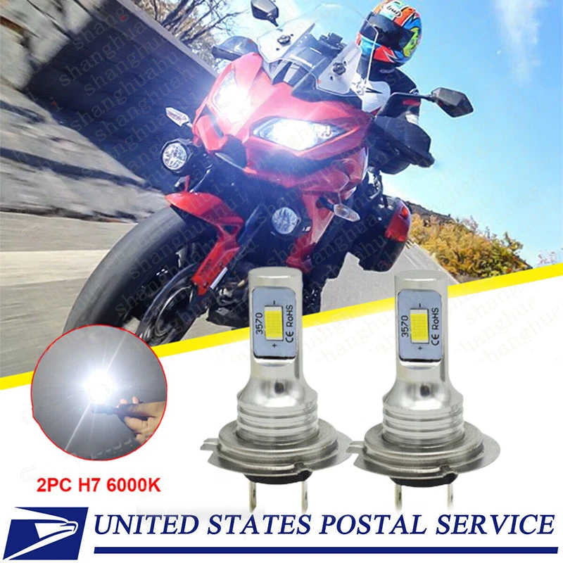 2X H7 Bombillas LED Blanco Para Kawasaki Versys 1000 [2015 2016 2017 2018] Foto 1 de 4