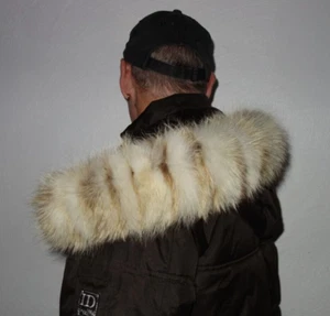 Polarfuchs Pelz Kapuze Kragen Echt Fell Besatz Jacke Parka Silberfuchs Mantel 66 - Bild 1 von 4