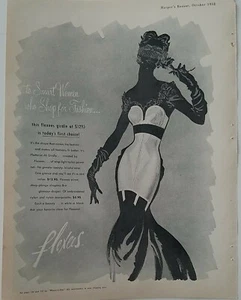 1952 Flexees womens girdle garters bra vintage fashion art ad - Picture 1 of 1