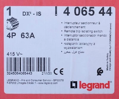 Legrand 4065 44 disconnect switch DX³-IS 4P 400V 63A. 406544 - Image 1 of 4