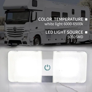 12V 48 LED Ceiling Interior Lights Strip Bar Car Van Bus Caravan ON/OFF Switch - Picture 1 of 12