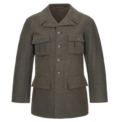 Genuine Army Surplus Original Swedish Military Wool Jacket Vintage Dress Coat - Image 1 of 4