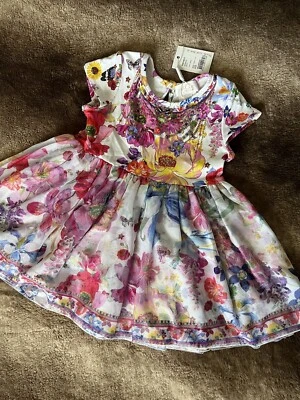 CAMILLA Bebé Niña 18-24 Meses 2T Flor Mariposa Tul Vestido Verano Primavera NUEVO Foto 1 de 4
