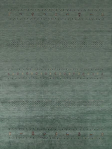 Luxurious Green Hand-knotted Wool Rug Authentic Gabbeh Rug 8x10 ft Carpet - Picture 1 of 19