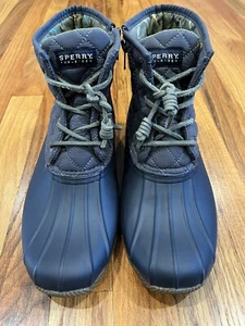 Marineblaue Damenstiefel Sperry an der oberen Seite, Gummi-Polyster-Material, Nylon-Entenstiefel 8,5 - Bild 1 von 6