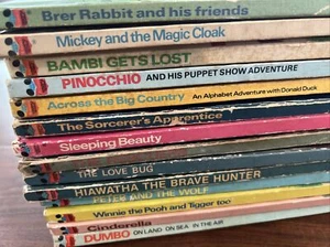 Lot of 12 Disney's Wonderful World of Reading Hardcover Children's Books Vintage - Foto 1 di 12