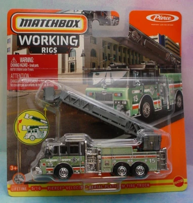 Matchbox plataformas de trabajo PIERCE VELOCIDAD PLATAFORMA AÉREA CAMIÓN DE BOMBEROS🔥Forest Ranger Foto 1 de 4