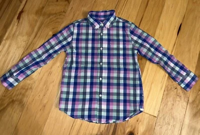 CREWCUTS NIÑOS MORADO Y AZUL A CUADROS BOTONES TALLA 6-7 EXCELENTE ESTADO LD7 Foto 1 de 4