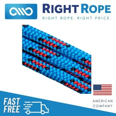 Arborist Climbing Line Rope 24-Strand 11.7mm Blue Moon Yale XTC-24 6200# tensile - Image 1 of 2
