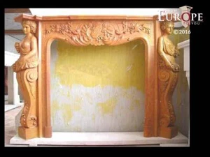 BEAUTIFUL HAND CARVED VICTORIAN STYLE SOLID MARBLE FIREPLACE MANTEL - LST36 - Picture 1 of 1