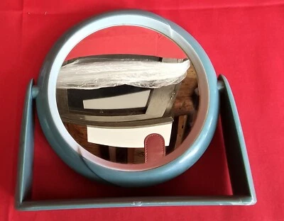 Espejo de maquillaje vintage verde azulado verde claro con sobremesa ampliado Foto 1 de 2