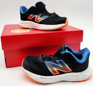 New Balance Unisex Kids Black Orange Low Top Sneakers Size 6W - With Box - Picture 1 of 6