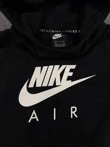 Nike Hoodie Black Air Shuttle Tape Spell Out Pullover Hooded Womens SMALL - Picture 1 of 14