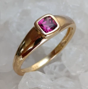 Rhodolith Heilstein Ring facettiert 925 Sterlingsilber Größe 63 Handarbeit R2035 - Bild 1 von 6