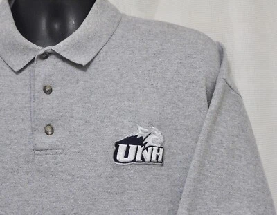 NCAA New Hampshire Wildcats UNH Football VTG Gray XL Extra Large 1999 Polo Shirt - Image 1 of 4