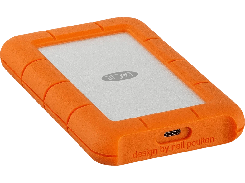 LACIE Rugged USB-C Festplatte, 2 TB HDD, 2,5 Zoll, extern, Silber/Orange - Bild 1 von 1