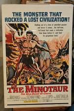 ORIGINAL MOVIE POSTER MINOTAUR  '61 art of bare-chested gladiator Bob Mathias