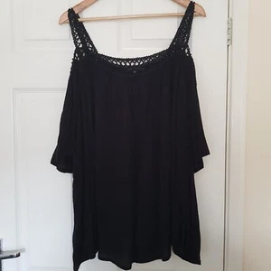 Capsule Womens Size 24 Black, Cold shoulder top. - Picture 1 of 8