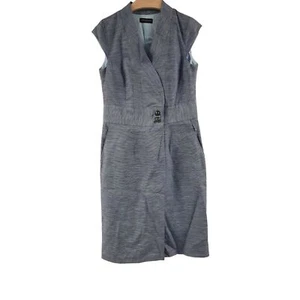 Damen Sommer blau V-Ausschnitt Halstuch Hochzeit Bodycon Midi Mädchen Karen Millen Kleid 6 8 - Bild 1 von 19