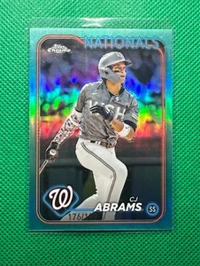 2024 Topps Chrome CJ Abrams Aqua Refractor 147/199 Nationals - Picture 1 of 3