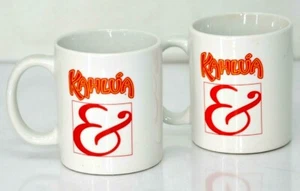 2er Set Kahlua & White Kaffeetassen Keramik Orange & Rot Creme - Bild 1 von 2