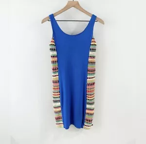 Judith March Rainbow Weave Detail Knit Dress Blue Size Small - Picture 1 of 5