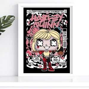 Harley Quinn A3 A4 Print Poster Comic Style Movie Singer Unframed - Picture 1 of 2