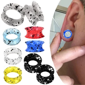1Pair Piercing Expander Tragus Piercing Jewelry Silicone Thin Spray Painted K - Picture 1 of 17