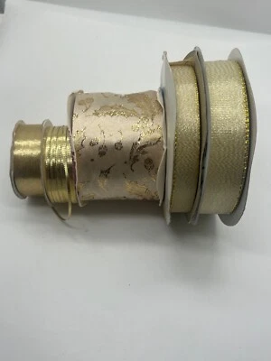 5 rollos de cinta de oro 1/2", 2-1", 2,5" 1/8" acebo macizo y dorado Foto 1 de 4