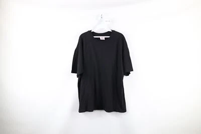 Vintage 90s Streetwear Womens XL Faded Blank Short Sleeve T-Shirt Black Cotton - Image 1 of 4