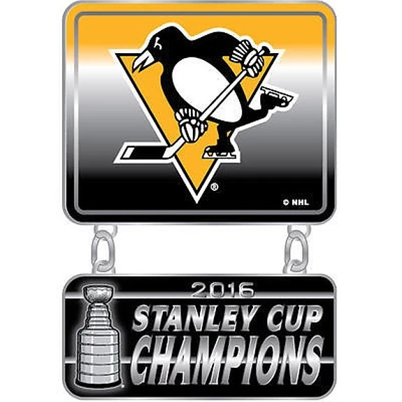 Pittsburgh Penguins Dangler Lapel Pin 2016 Stanley Cup Champions - Image 1 of 1