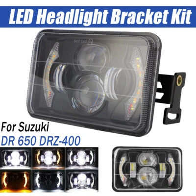 Kit de faros LED mejorados para Suzuki DR 650 y DRZ-400 con soporte Plug-N-Play Foto 1 de 4