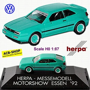 VW Corrado Coupé 1988-95 Motorshow Essen '92 Verde Turquesa 1:87 Herpa - Imagen 1 de 5