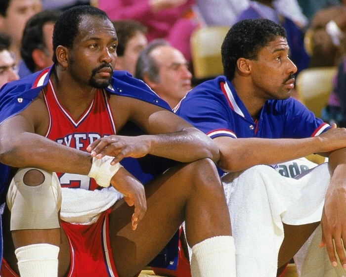 8x10 Photo of Dr. J. and Moses Malone Philadelphia 76ers.   Free Shipping!! - Image 1 of 1