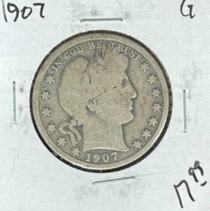1907 BARBER SILVER HALF DOLLAR ~ GOOD ~NICE COIN~ - Picture 1 of 2