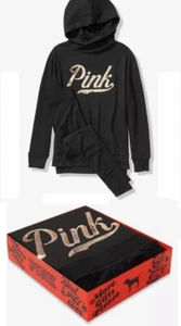 Victoria’s Secret Pink Bling Pullover High Waist Legging Gift Set Black Sz S - Picture 1 of 4