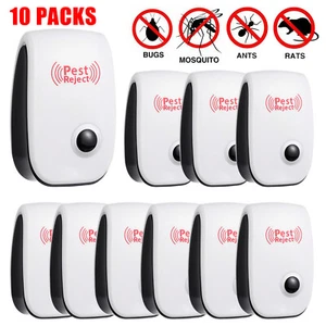 10 x Ultrasonic Pest Reject Home Control Electronic Repellent Mice Rat Repeller - Picture 1 of 9