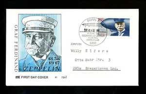 Postal History Germany FDC #1737 Ferdinand Von Zeppelin aviation 1992 - Picture 1 of 2