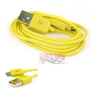 100X 6FT MICRO USB DATA SYNC CHARGER CABLE YELLOW NOKIA LUMIA 1020 LG OPTIMUS G2 - Picture 1 of 1