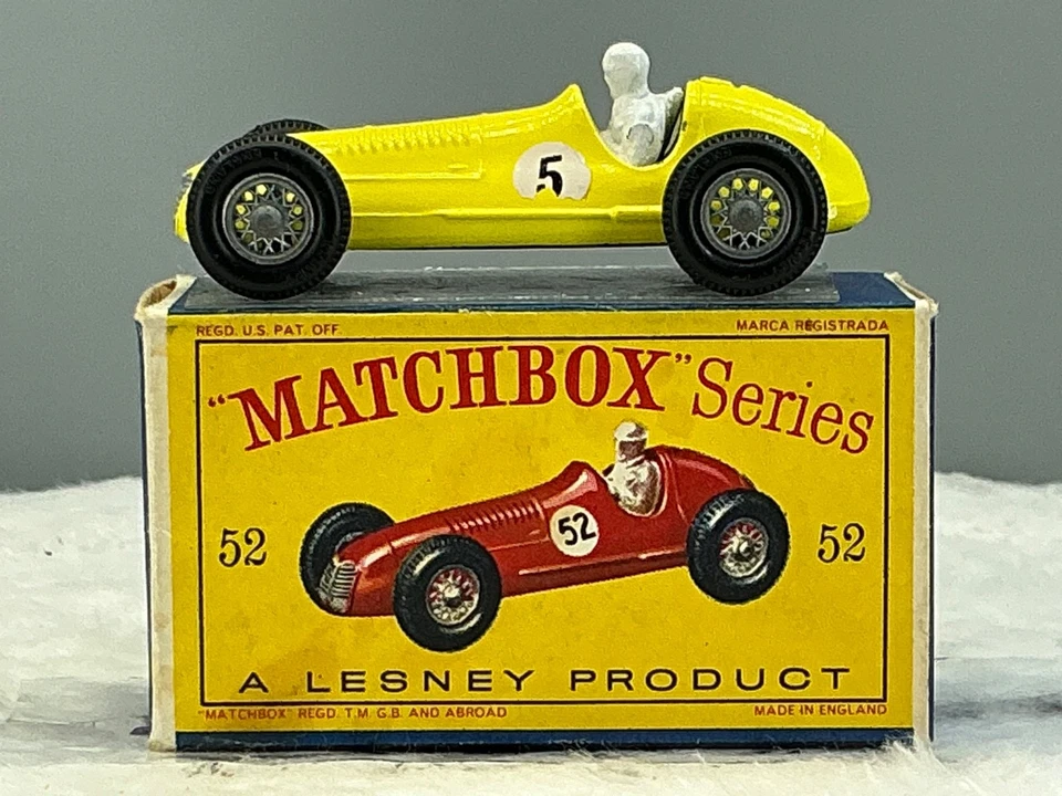 Matchbox #52A Maserati 4CLT Racer 1958 Yellow #5 In Original E5 Box - Image 1 of 4