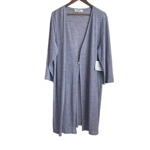 Kasper Women Cardigan Wrap 2X Lilac Heather Fabric Long Long Clasp Closure - Picture 1 of 11